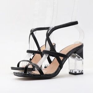 Elegant Black Strappy Heels